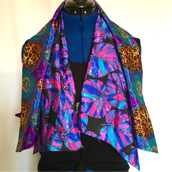 TWO Vintage Silky 80’s Scarves - Picture 12 of 16